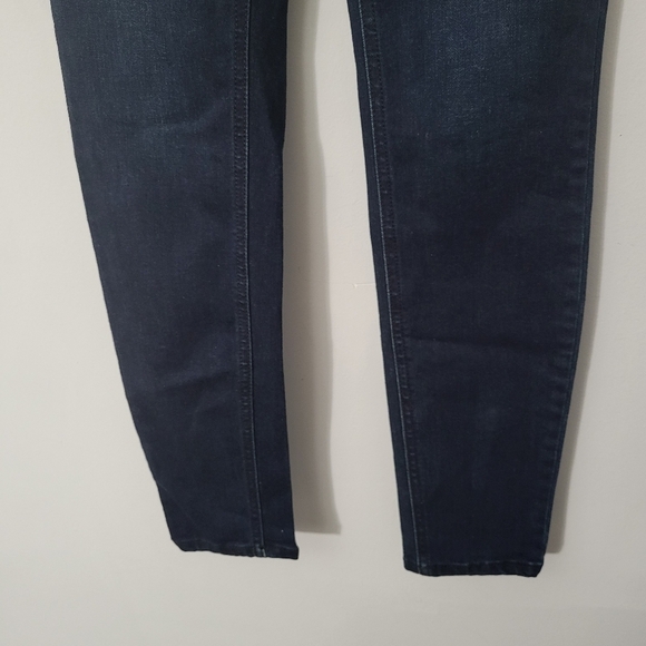 Indigo Blue Dark Wash Slim Straight Maternity Secret Belly Jeans - Picture 15 of 16